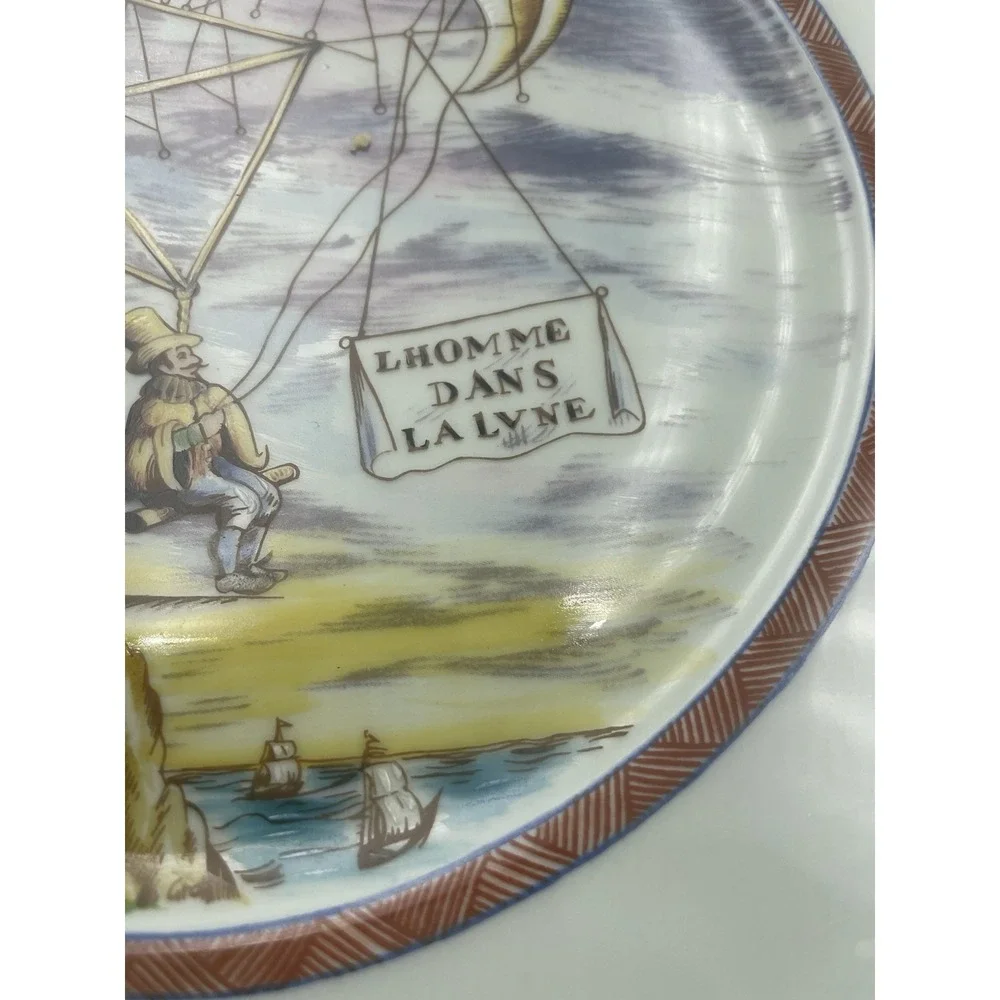 Vintage Raynaud Limoges Decorative Collector Plate The‎ Man in The Moon